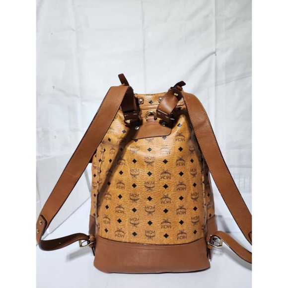 Authentic MCM Visetos Knapsack Heritage Double Pocket Backpack - Picture 4 of 16